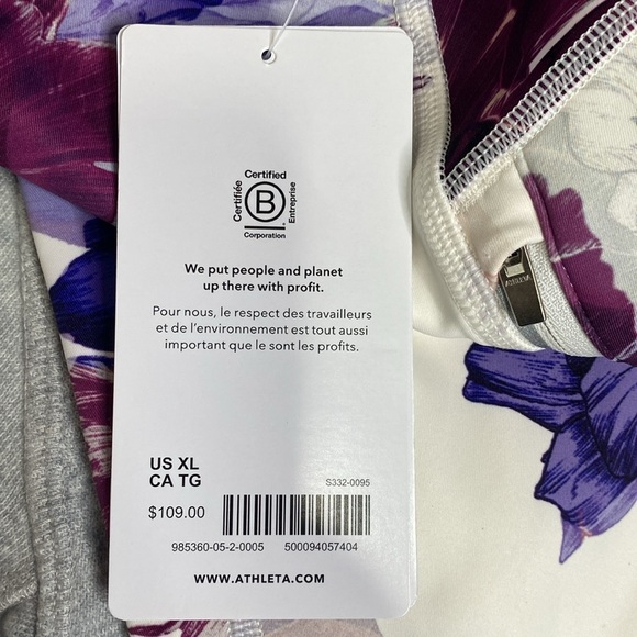 Athleta Floral Print High Rise Elation Yoga Workout‎ Leggings - Picture 7 of 8